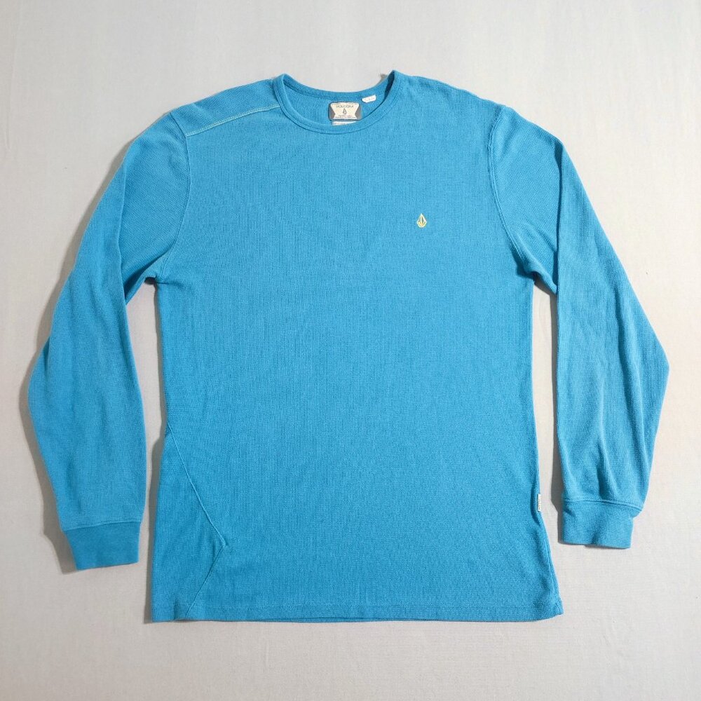 Volcom crew neck sweater men's youth size XL blue long sleeve knit